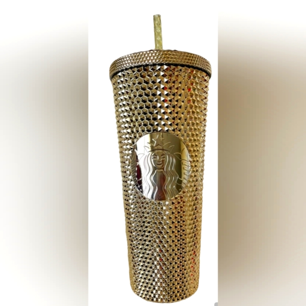 STARBUCKS 2022 Holiday Gold Studded Tumbler NWT